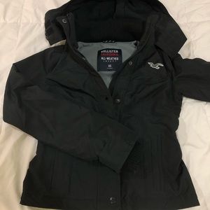 hollister all weather black jacket